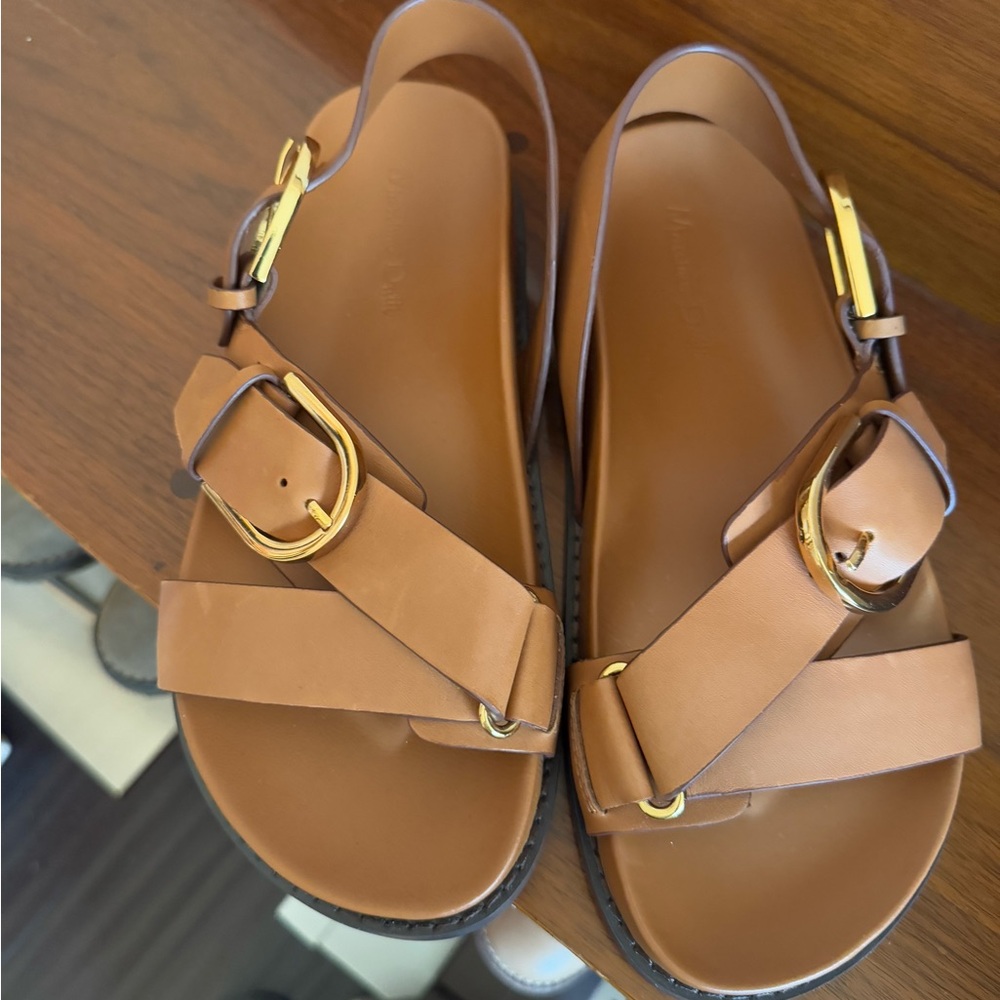 Massimo Dutti new cognac sandals